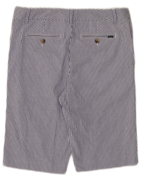 POLO RALPH LAUREN Boys Chino Shorts 15-16 Years W28 Navy Blue Pinstripe