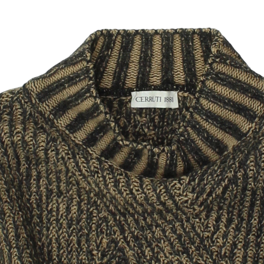 Cerruti 1881 Mens Brown Wool Knit Jumper | Vintage High End Designer Sweater VTG | Vintage Messina Hembry | Thrift | Second-Hand Messina Hembry | Used Clothing | Messina Hembry 