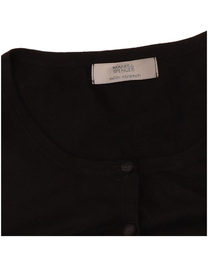 Marks & Spencer Womens Cardigan Sweater UK 14 Medium Black