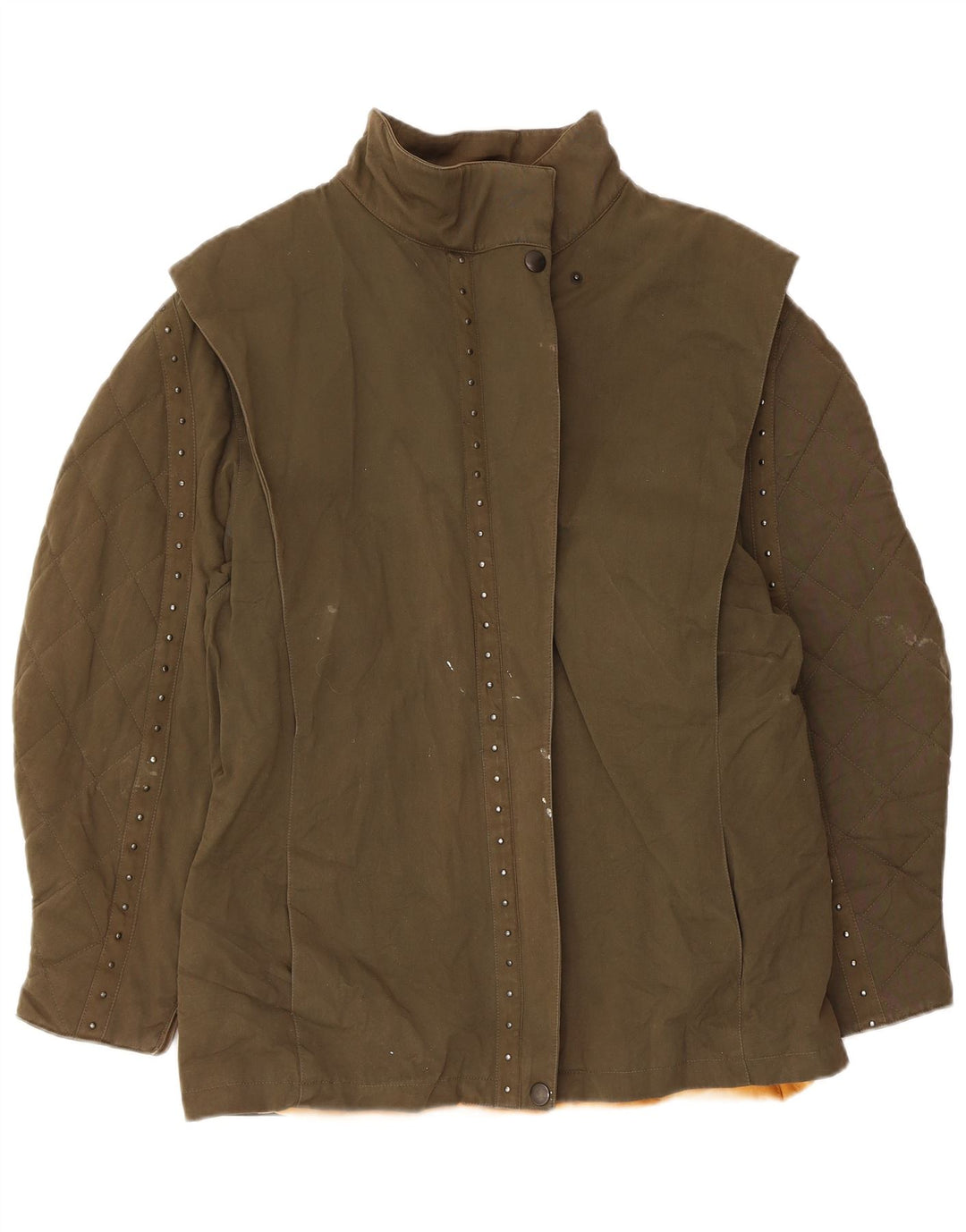 Luciano Soprani Womens Utility Jacket IT 42 Medium Khaki Cotton