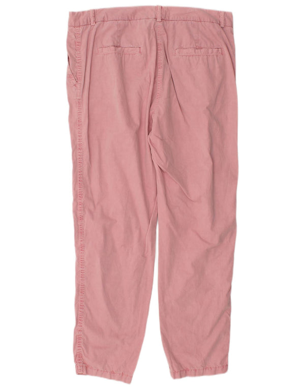 Marks & Spencer Womens Straight Chino Trousers UK 14 Large W34 L27 Pink