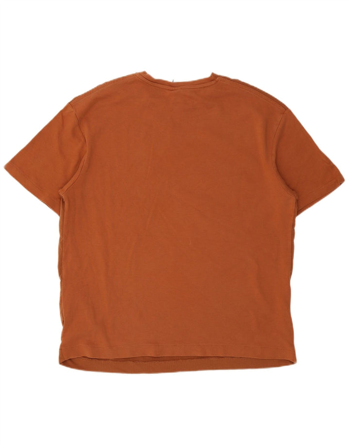Zara Mens T-Shirt Top Large Brown Cotton