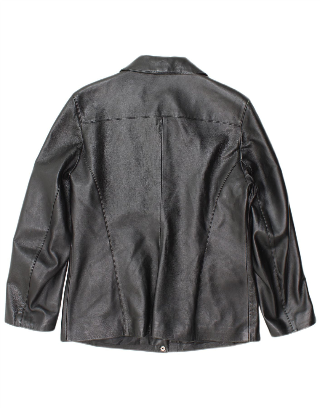 Principles Womens Petite Leather Jacket UK 12 Medium Black Leather