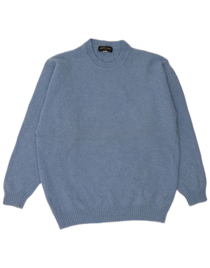 PIERRE CARDIN Mens Crew Neck Jumper Sweater Large Blue Wool
