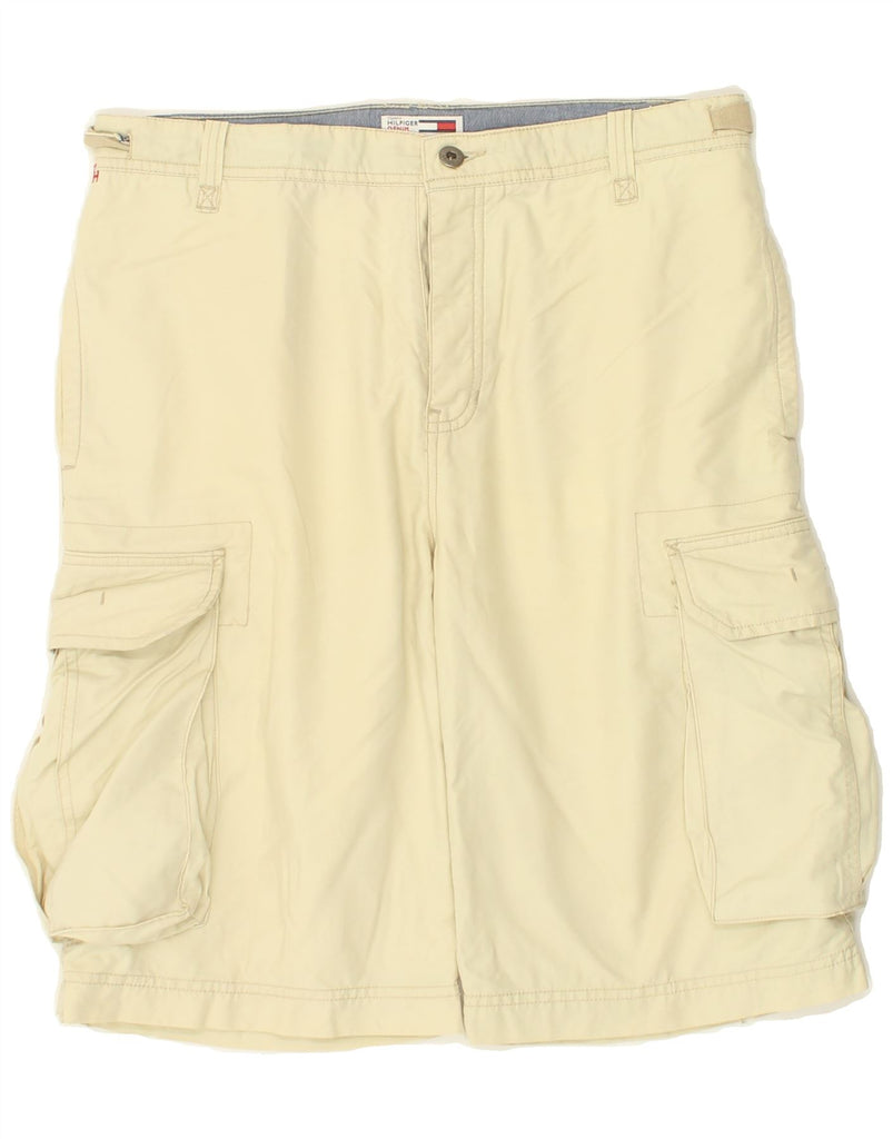 TOMMY HILFIGER Mens Cargo Shorts Small W34 Beige Cotton | Vintage Tommy Hilfiger | Thrift | Second-Hand Tommy Hilfiger | Used Clothing | Messina Hembry 