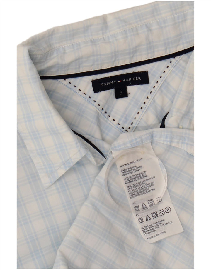 Tommy Hilfiger Womens Shirt US 8 Medium Blue Check Cotton