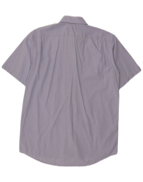 Lacoste Mens Short Sleeve Shirt Size 40 Medium Blue Cotton
