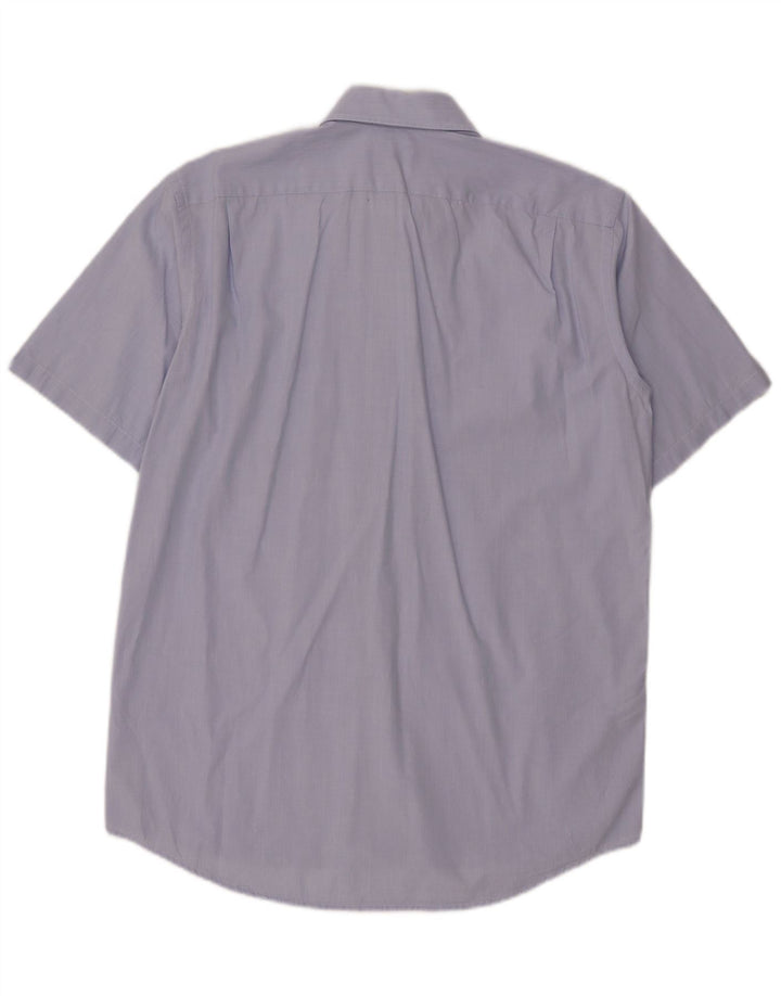 Lacoste Mens Short Sleeve Shirt Size 40 Medium Blue Cotton
