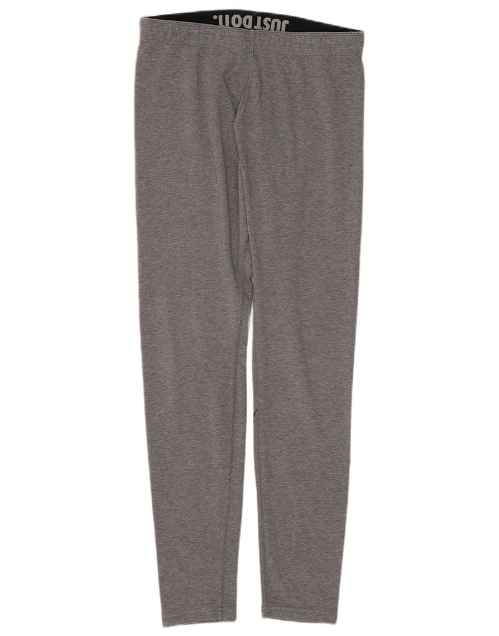 Nike Womens Graphic Leggings UK 12 Medium Grey Cotton