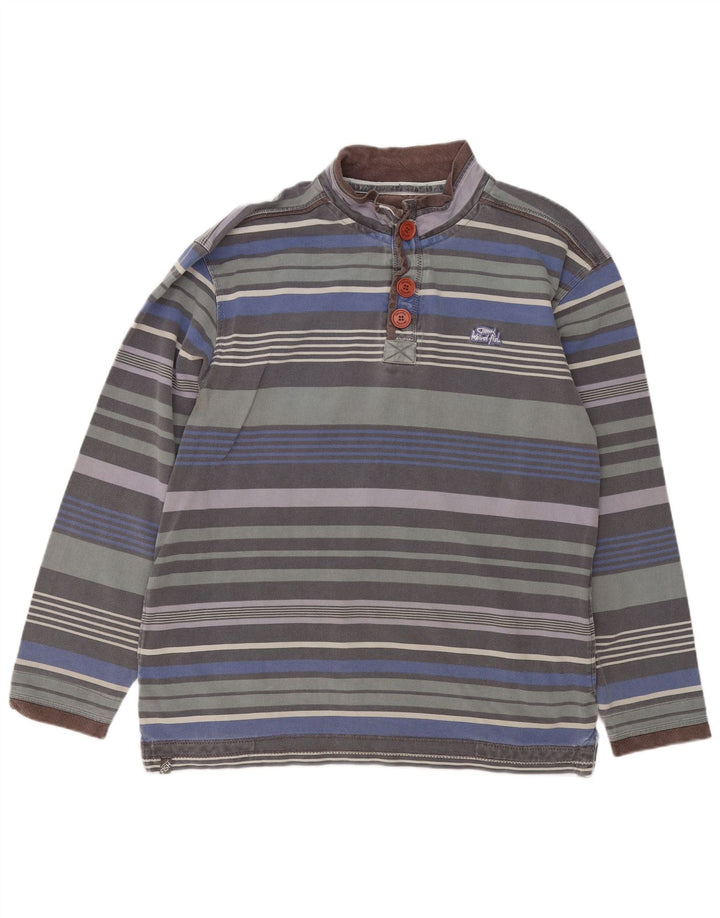 Weird Fish Mens Button Neck Sweatshirt Jumper XL Multicoloured Striped