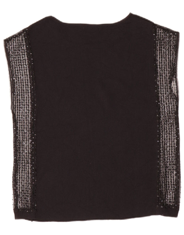 Zara Womens Sleeveless Blouse Top UK 12 Medium Black