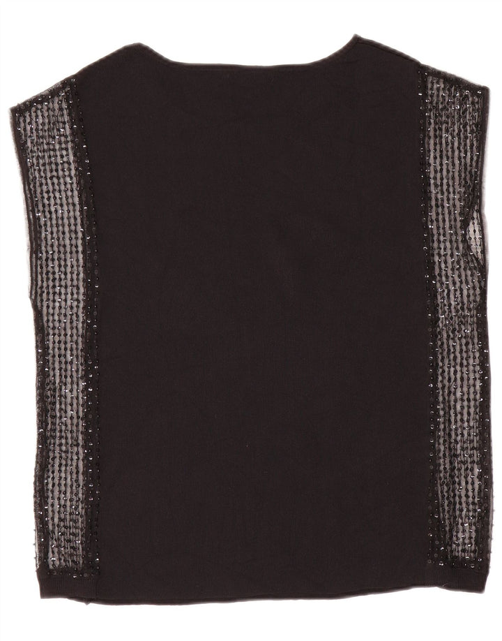 Zara Womens Sleeveless Blouse Top UK 12 Medium Black