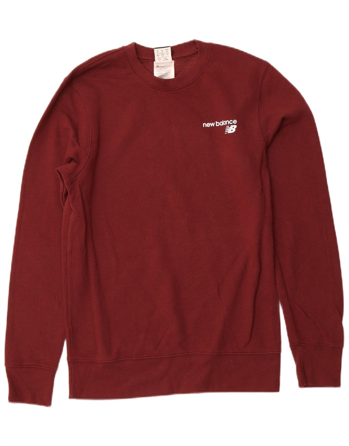 NEW BALANCE Mens Sweatshirt Jumper Medium Burgundy Cotton