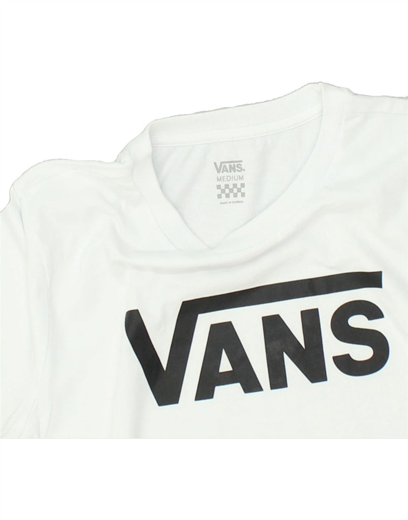 VANS Womens Graphic T-Shirt Top UK 14 Medium White Cotton | Vintage Vans | Thrift | Second-Hand Vans | Used Clothing | Messina Hembry 