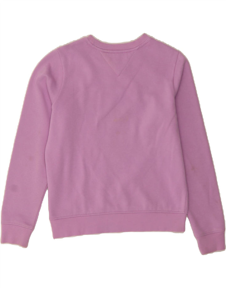 TOMMY HILFIGER Womens Oversized Sweatshirt Jumper UK 10 Small Purple Vintage Tommy Hilfiger and Second-Hand Tommy Hilfiger from Messina Hembry 