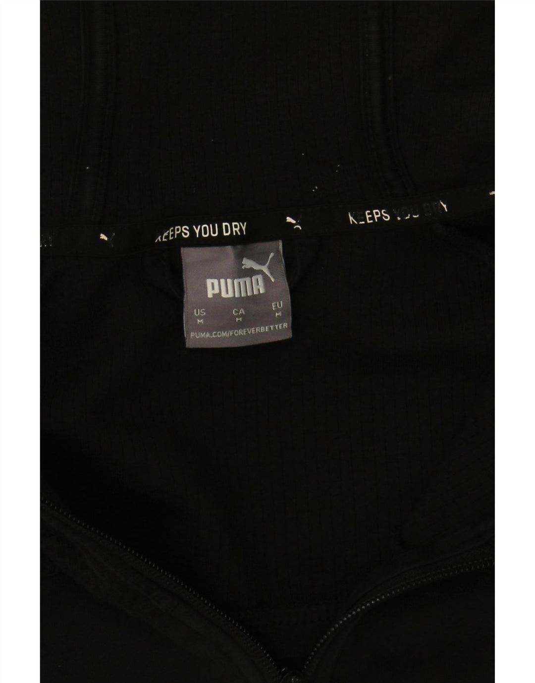 PUMA Mens Zip Hoodie Sweater Medium Black Cotton Vintage Puma and Second-Hand Puma from Messina Hembry 