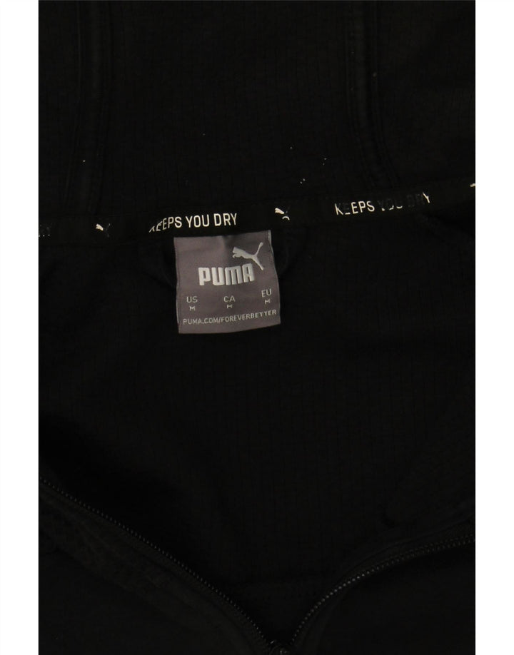 PUMA Mens Zip Hoodie Sweater Medium Black Cotton Vintage Puma and Second-Hand Puma from Messina Hembry 