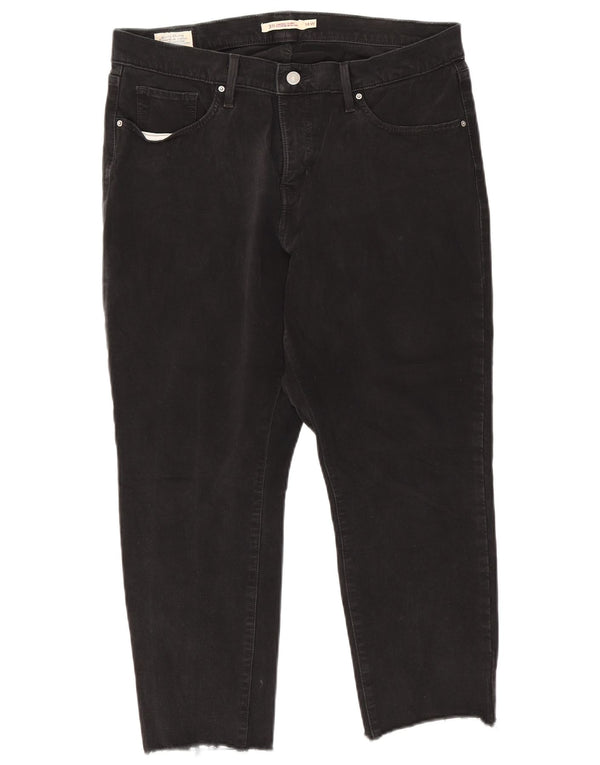 Levi's Womens 311 Crop Shaping Skinny Jeans US 14 XL W34 L24 Black Cotton