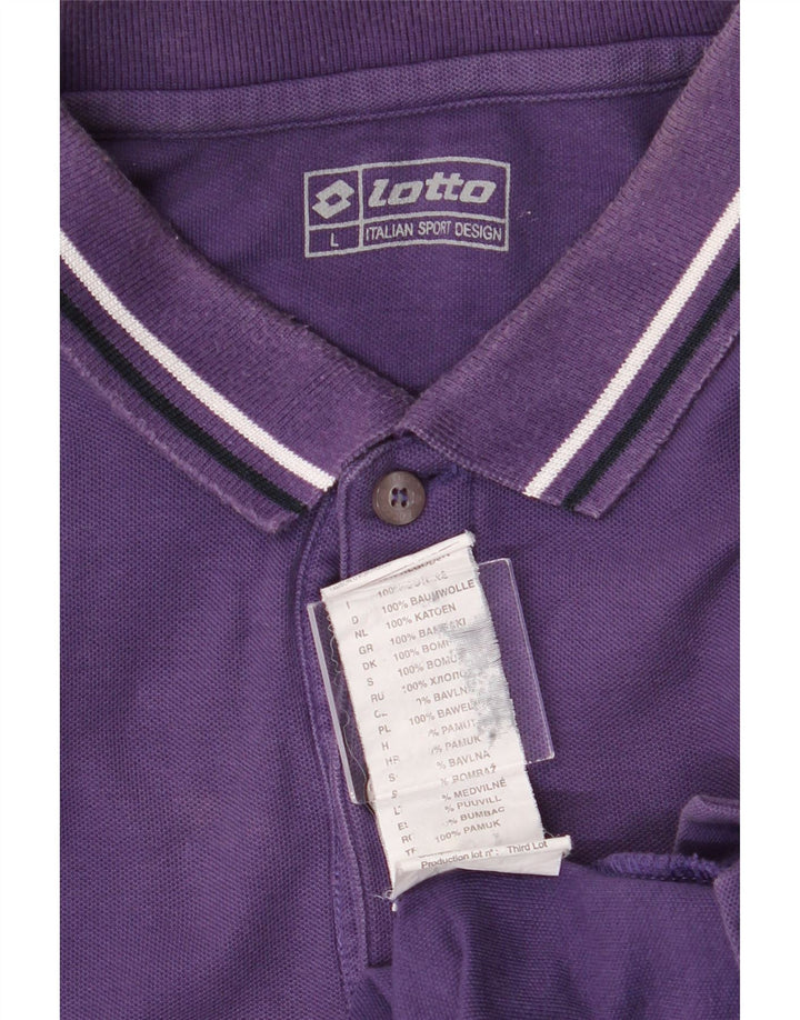 LOTTO Mens Polo Shirt Large Purple Cotton Vintage Lotto and Second-Hand Lotto from Messina Hembry 