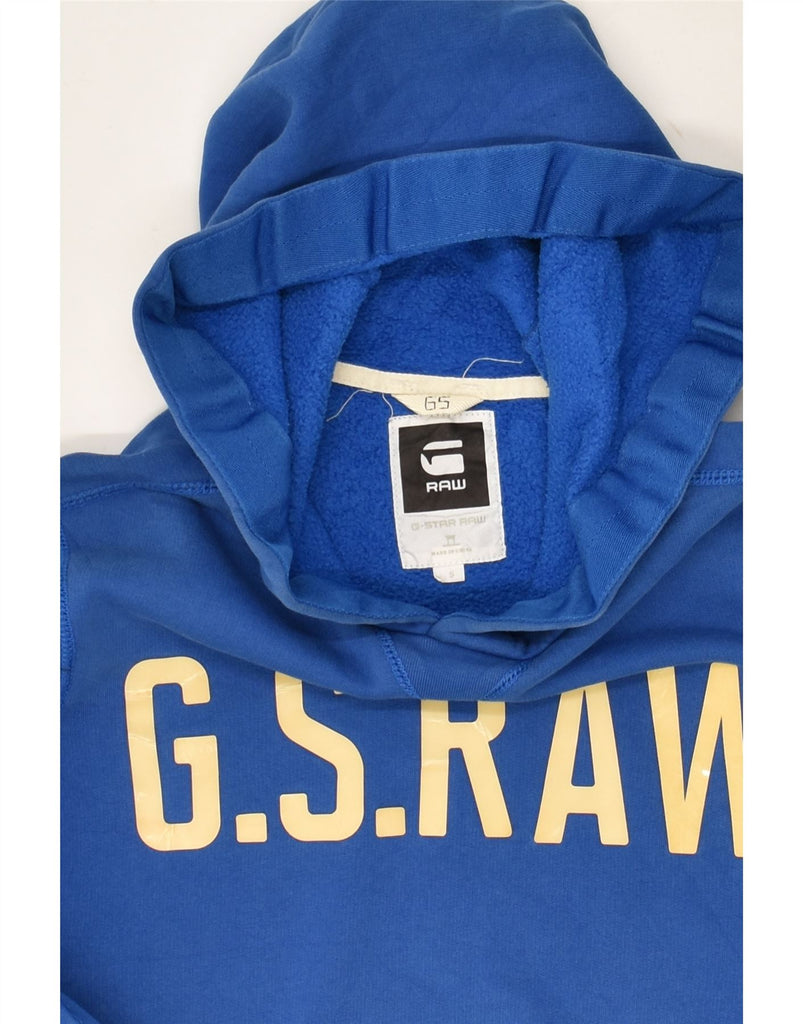 G-STAR Mens Graphic Hoodie Jumper Small Blue Cotton | Vintage G-Star | Thrift | Second-Hand G-Star | Used Clothing | Messina Hembry 