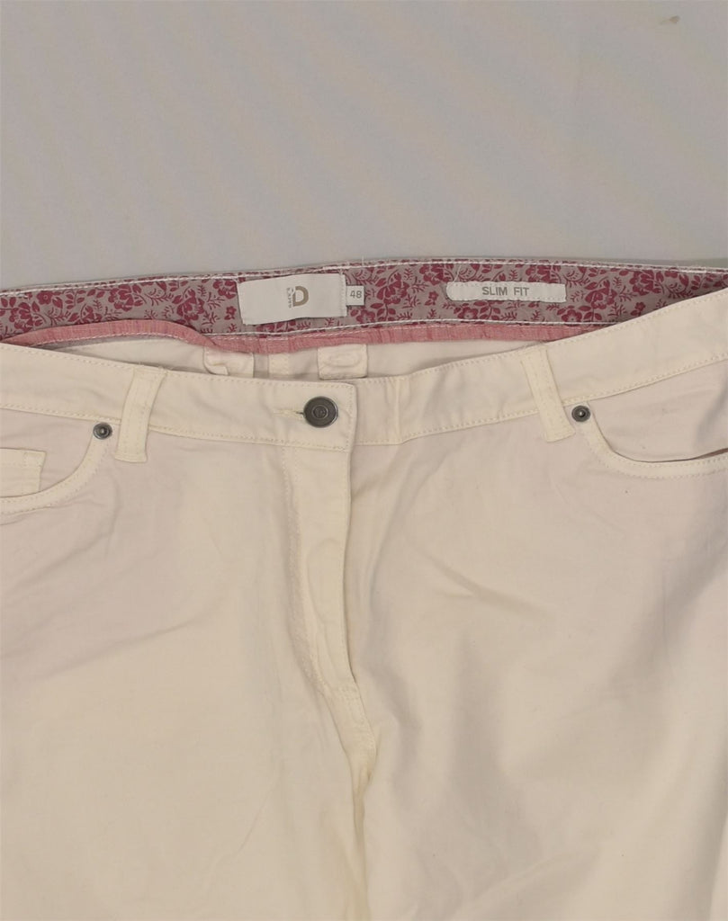 DACK'S Womens Slim Fit Casual Trousers IT 48 XL W36 L29  Off White Cotton | Vintage Dack's | Thrift | Second-Hand Dack's | Used Clothing | Messina Hembry 