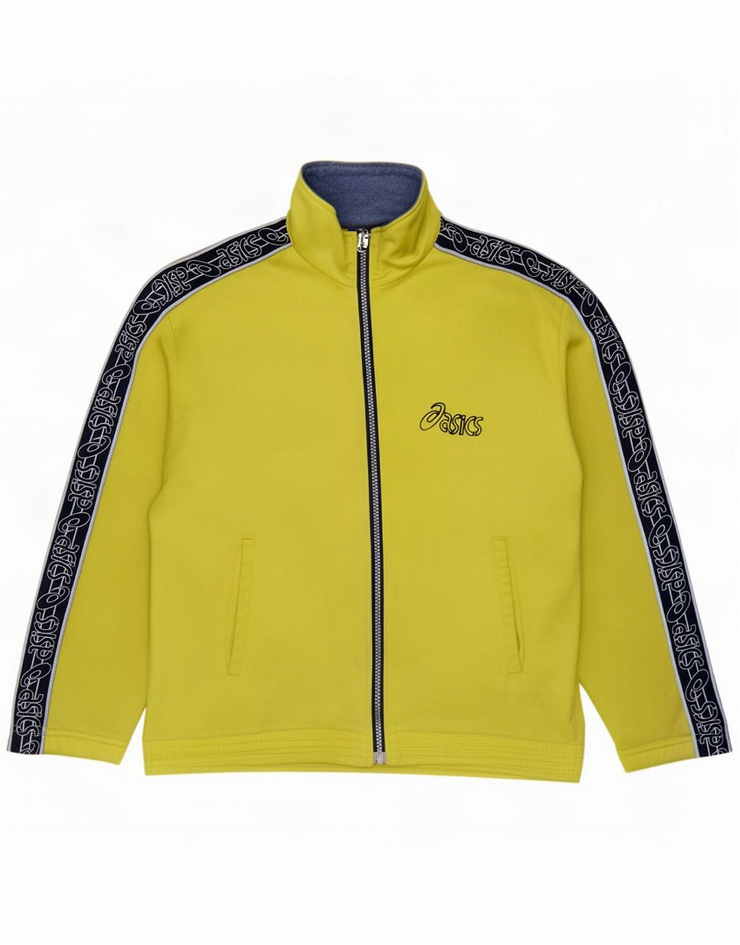 Asics Boys Tracksuit Top Jacket 13-14 Years Yellow Colourblock