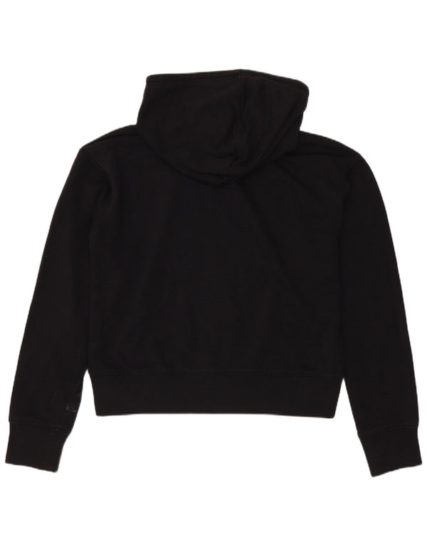 Champion Womens Graphic Hoodie Jumper UK 14 Medium Black Cotton