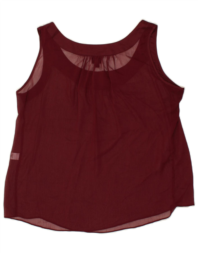 MOSSIMO Womens See Through Sleeveless Blouse Top UK 18 XL Burgundy Vintage Mossimo and Second-Hand Mossimo from Messina Hembry 