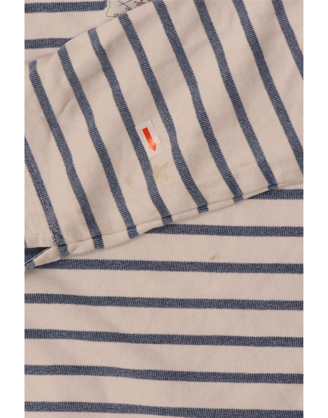 Joules Womens Button Neck Sweatshirt Jumper UK 12 Medium Blue Striped