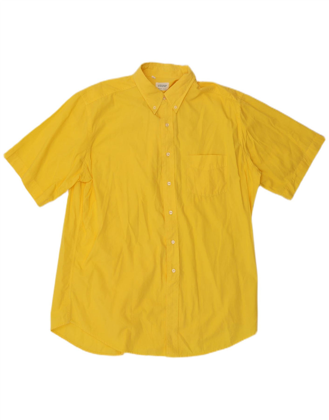 Benetton Mens Shirt XL Yellow