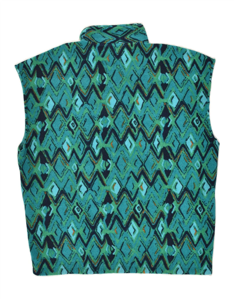 FILA Mens Sleeveless Button Neck Fleece Jumper IT 50 Medium Turquoise | Vintage Fila | Thrift | Second-Hand Fila | Used Clothing | Messina Hembry 