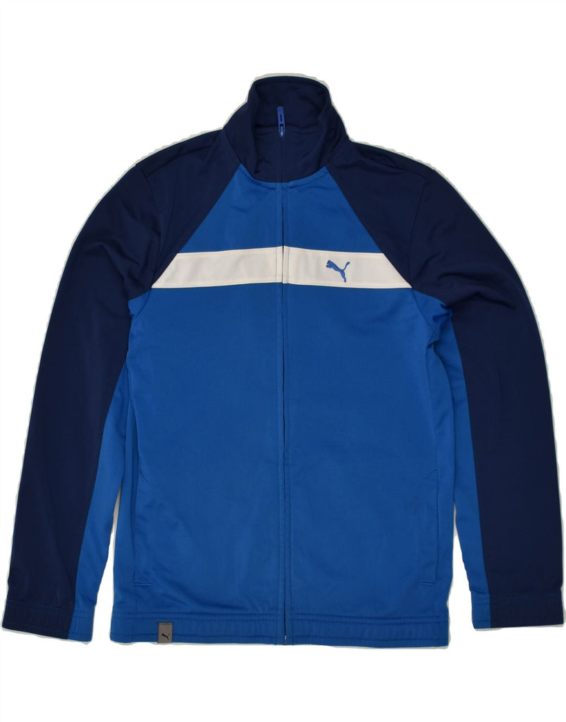 PUMA Boys Tracksuit Top Jacket 11-12 Years Large Blue Colourblock | Vintage Puma | Thrift | Second-Hand Puma | Used Clothing | Messina Hembry 