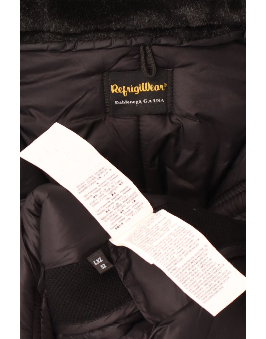 Refrigiwear Mens Hooded Padded Jacket UK 52 Large Black Polyamide Winter