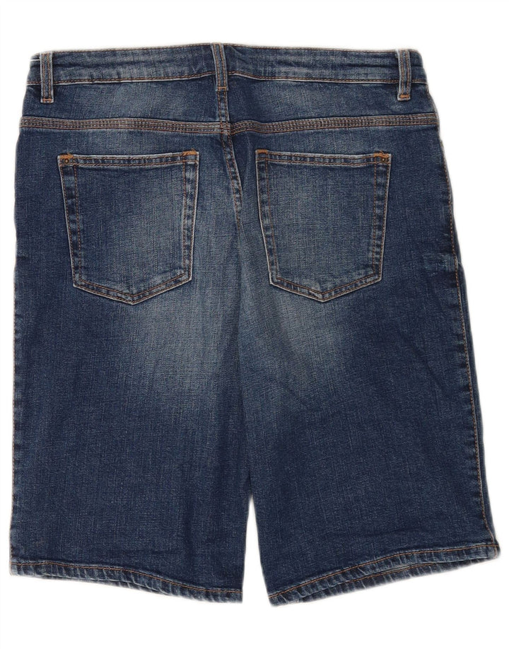 Marks & Spencer Womens Denim Shorts UK 12 Medium W30  Blue Cotton