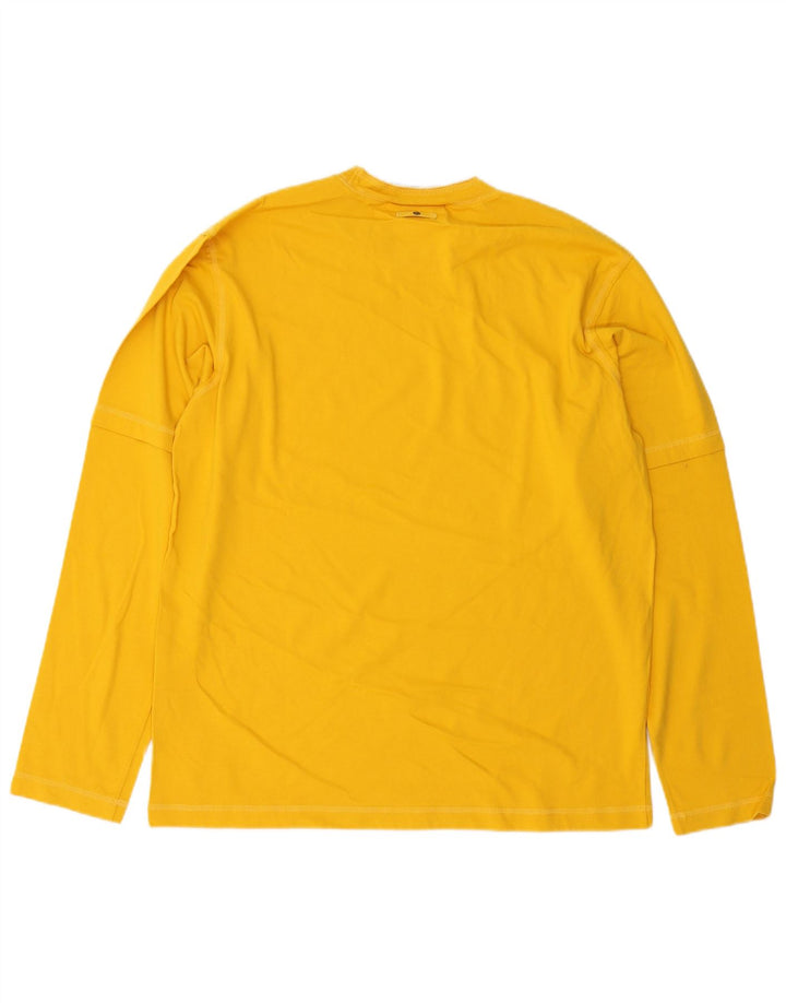 Sergio Tacchini Mens Top Long Sleeve Large Yellow Striped Cotton