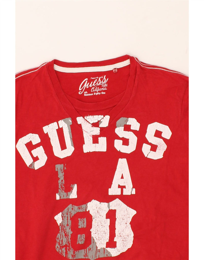 GUESS Boys Graphic Top Long Sleeve 8-9 Years Red Cotton | Vintage Guess | Thrift | Second-Hand Guess | Used Clothing | Messina Hembry 