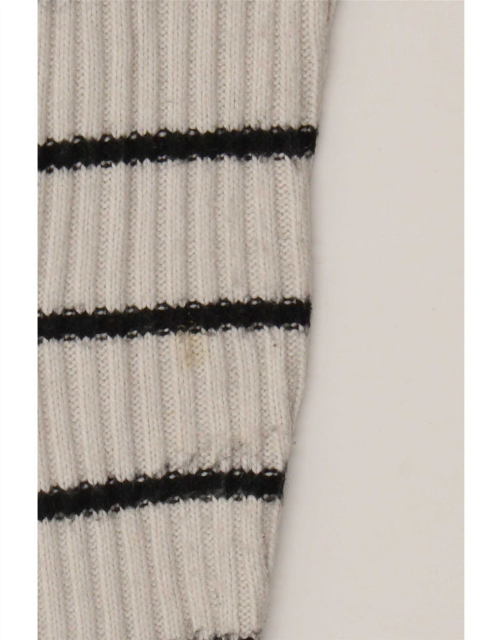 Marks & Spencer Womens Crew Neck Jumper Sweater UK 10 Small White Striped