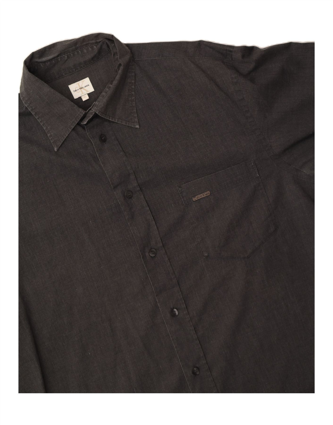 CALVIN KLEIN Mens Shirt XL Grey Cotton Vintage Calvin Klein and Second-Hand Calvin Klein from Messina Hembry 