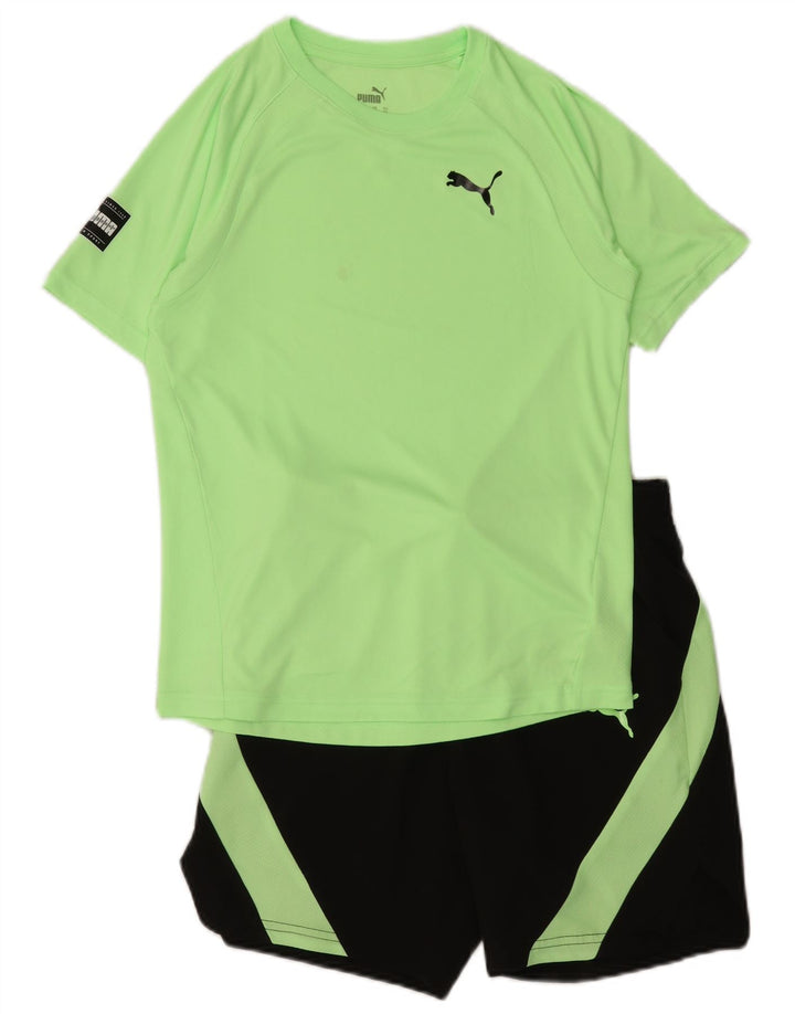 PUMA Boys 2 Piece Set 13-14 Years Green Colourblock Polyester