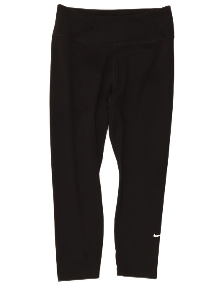 Nike Womens Dri Fit Capri Leggings UK 12 Medium  Black