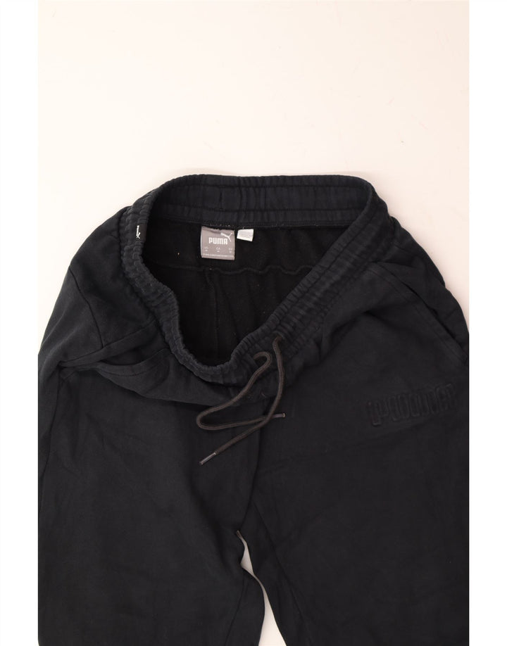 PUMA Womens Graphic Tracksuit Trousers Joggers UK 12 Medium  Black Vintage Puma and Second-Hand Puma from Messina Hembry 