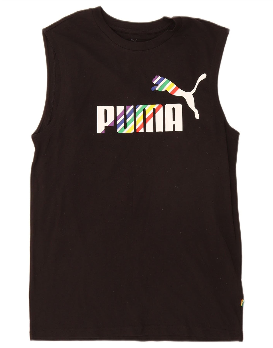 Puma Mens Graphic Vest Top Medium Black Cotton