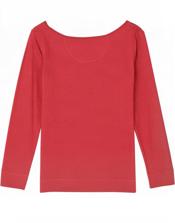 Fat Face Womens Top Long Sleeve UK 12 Medium Red Flecked Cotton