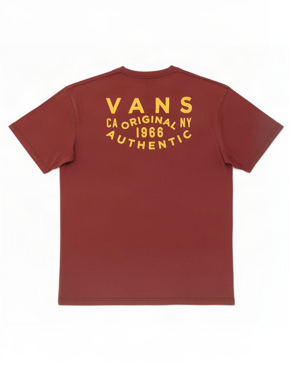 Vans Mens Classic Fit Graphic T-Shirt Top Large Burgundy Cotton
