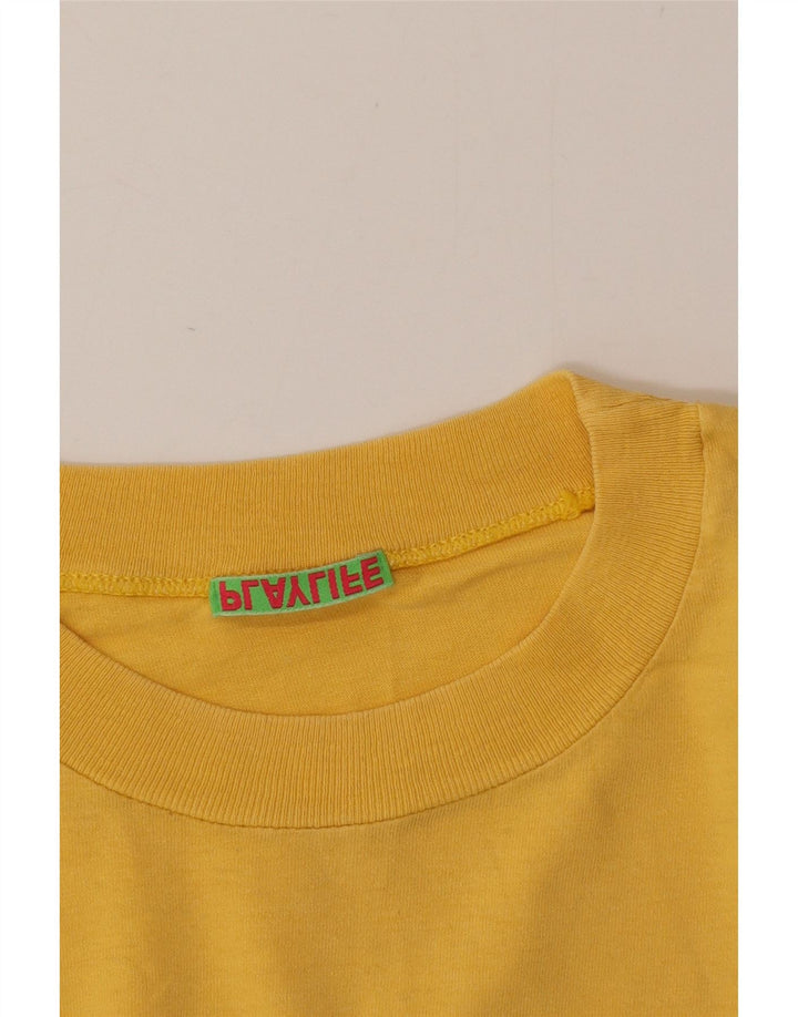 Playlife Mens Graphic T-Shirt Top Medium Yellow