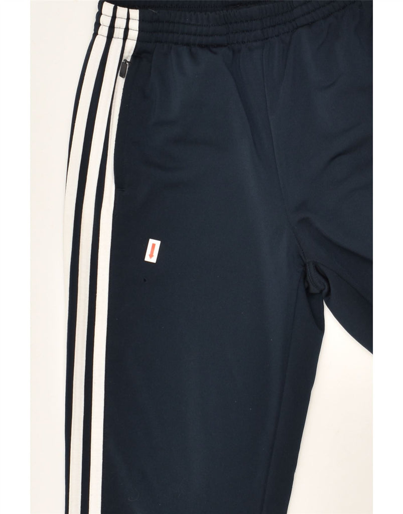 ADIDAS Boys Tracksuit Trousers 7-8 Years Navy Blue Colourblock Polyester | Vintage Adidas | Thrift | Second-Hand Adidas | Used Clothing | Messina Hembry 