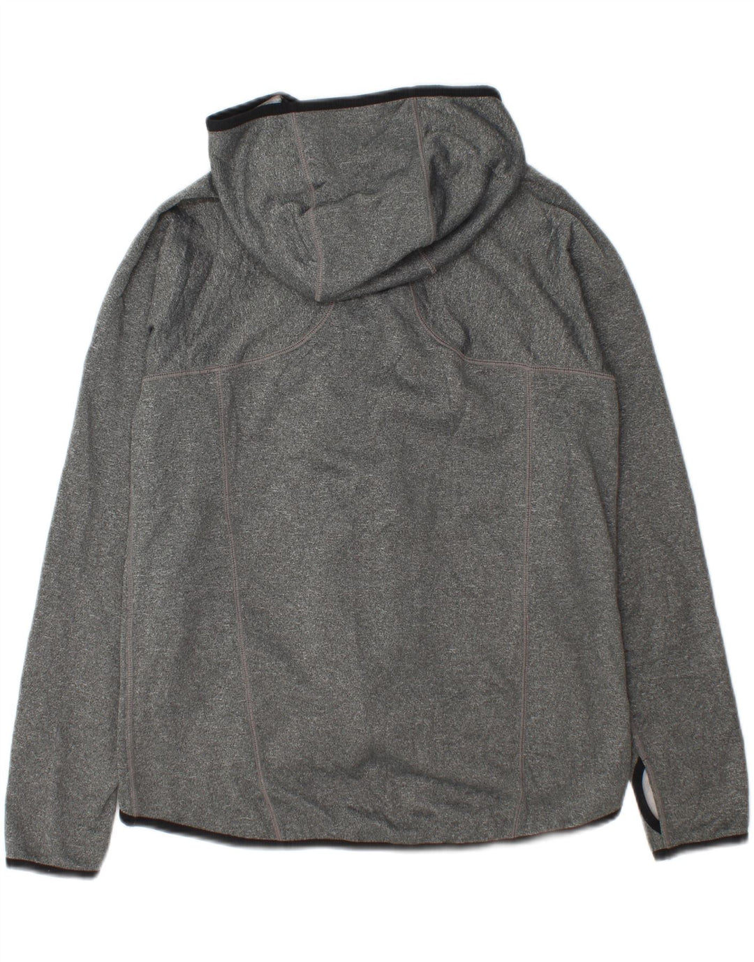 REEBOK Womens Grant Fit Zip Hoodie Sweater UK 16 Large Grey Polyester Vintage Reebok and Second-Hand Reebok from Messina Hembry 