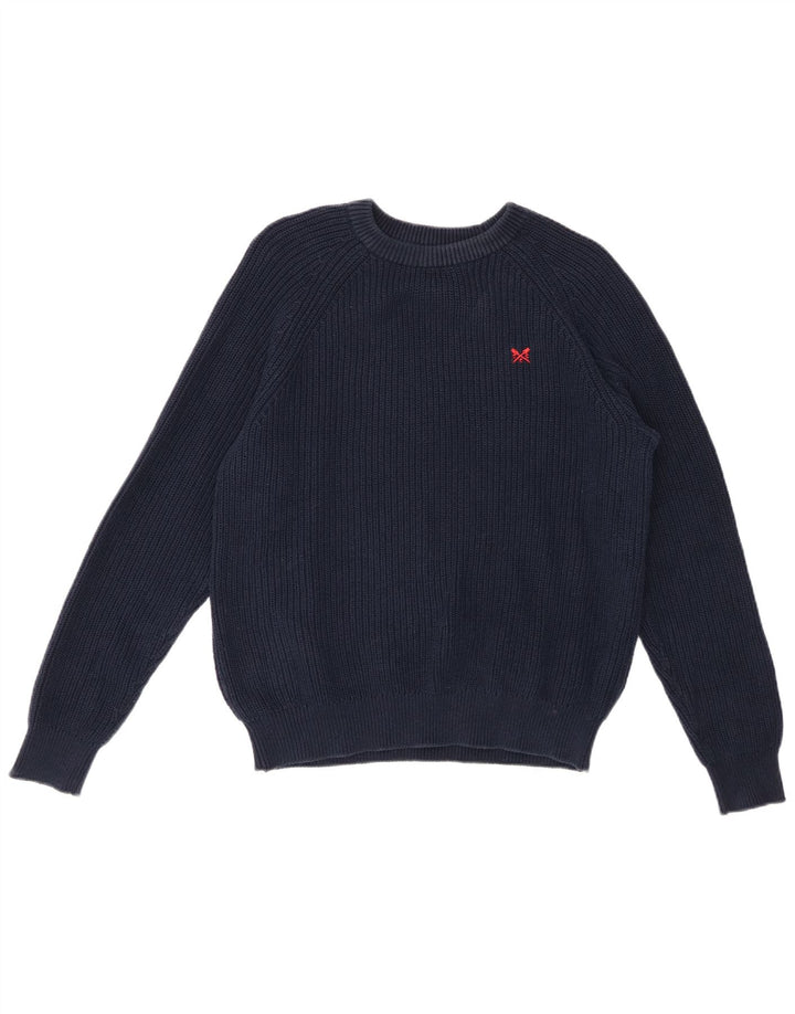 CREW CLOTHING Womens Boat Neck Jumper Sweater UK 14 Medium Navy Blue