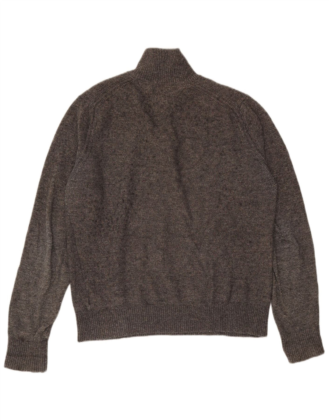 Tommy Hilfiger Mens Button Neck Jumper Sweater Medium Grey Wool