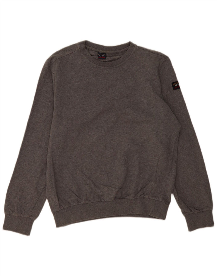 Paul & Shark Mens Sweatshirt Jumper Large Grey Flecked Cotton